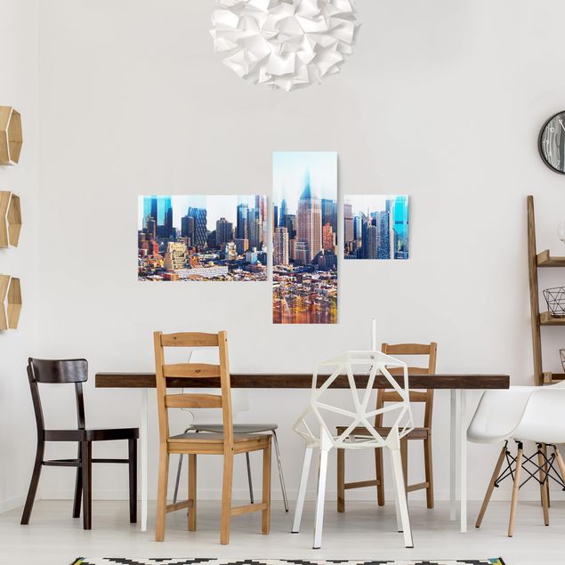 Wandbilder Wohnzimmer modern Manhattan Skyline Urban Stretch