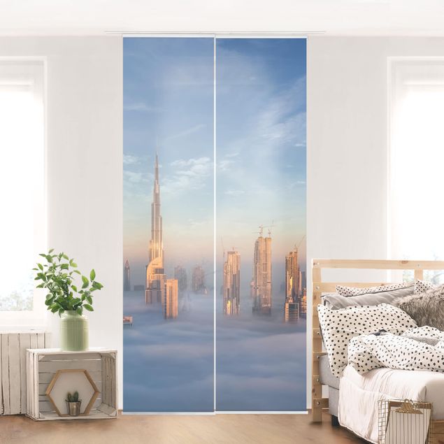 Schiebegardinen Set - Dubai über den Wolken - Flächenvorhang