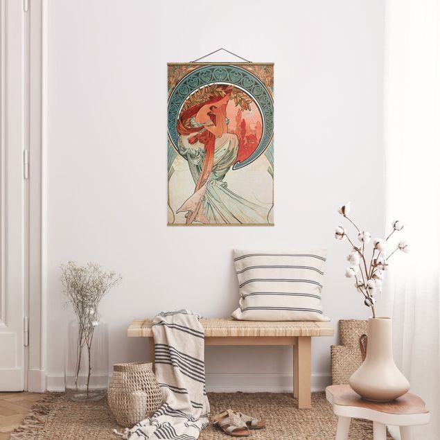 Schöne Wandbilder Alfons Mucha - Vier Künste - Die Poesie