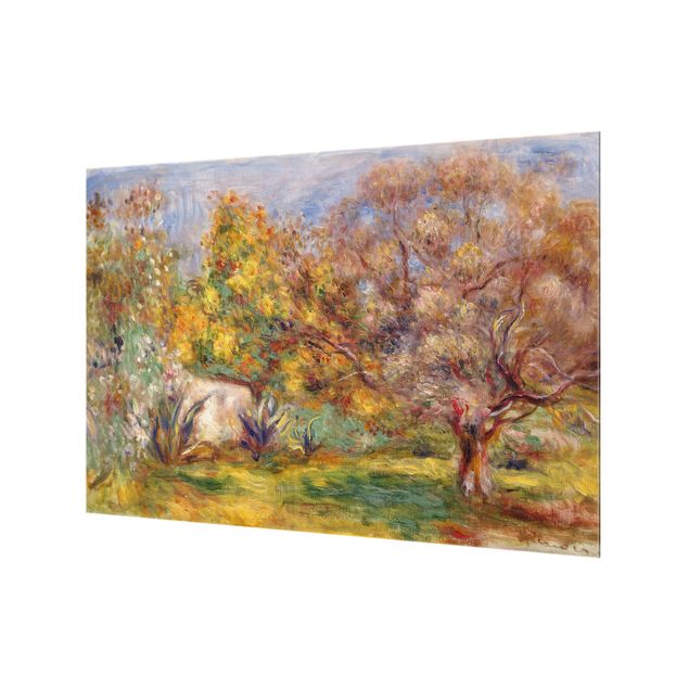 Spritzschutz Glas - Auguste Renoir - Garten mit Olivenbäumen - Querformat - 3:2