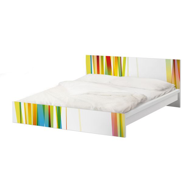 Möbelfolie IKEA Malm Bett Rainbow Stripes
