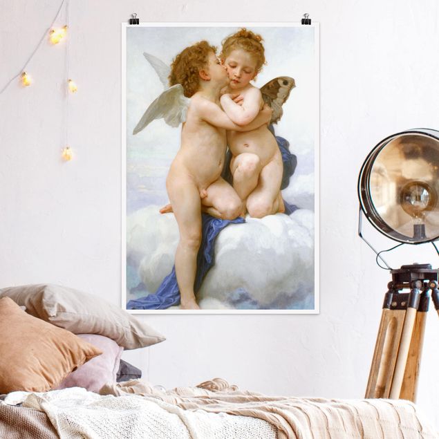Poster - William Adolphe Bouguereau - Der erste Kuss - Hochformat 3:2