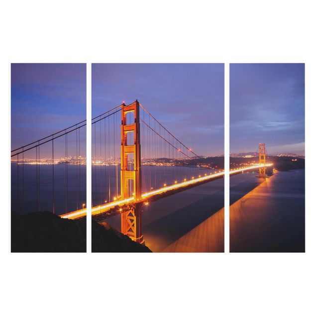 Leinwandbilder Golden Gate Bridge bei Nacht