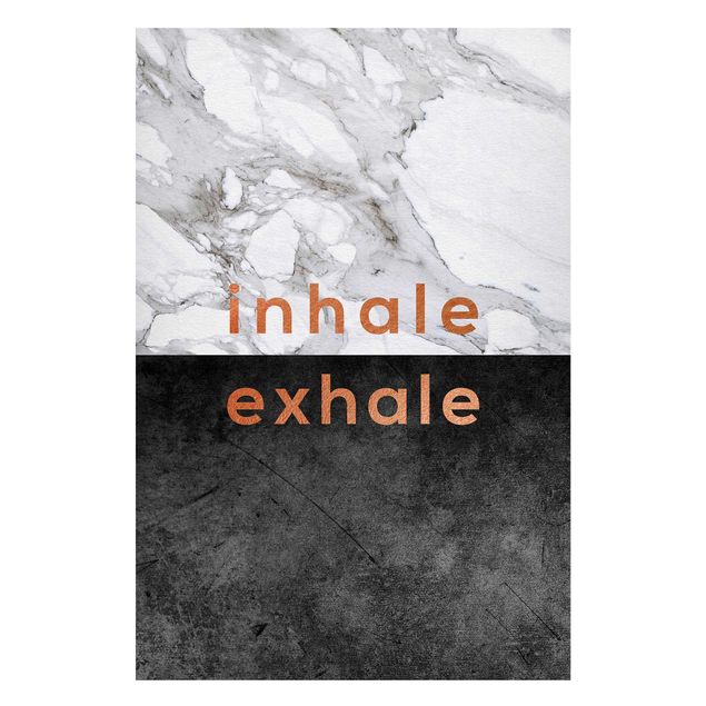 Magnettafel - Inhale Exhale Kupfer und Marmor - Hochformat 2:3
