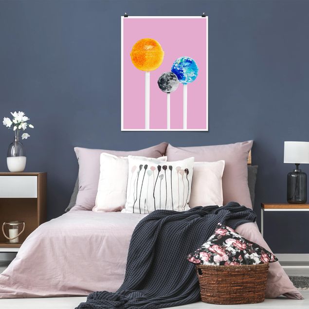 Bilder für die Wand Lollipops mit Planeten
