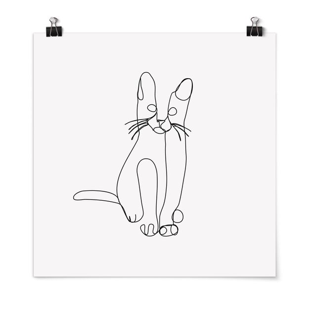 Poster - Katze Line Art - Quadrat 1:1