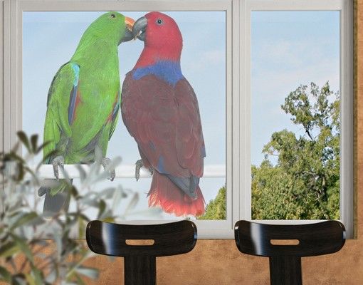 Hochwertige Fenstersticker Fliegende Papageien Fensteraufkleber Fensterdeko 
