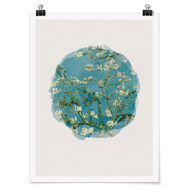 Kunstkopie Poster Wasserfarben - Vincent van Gogh - Mandelblüte