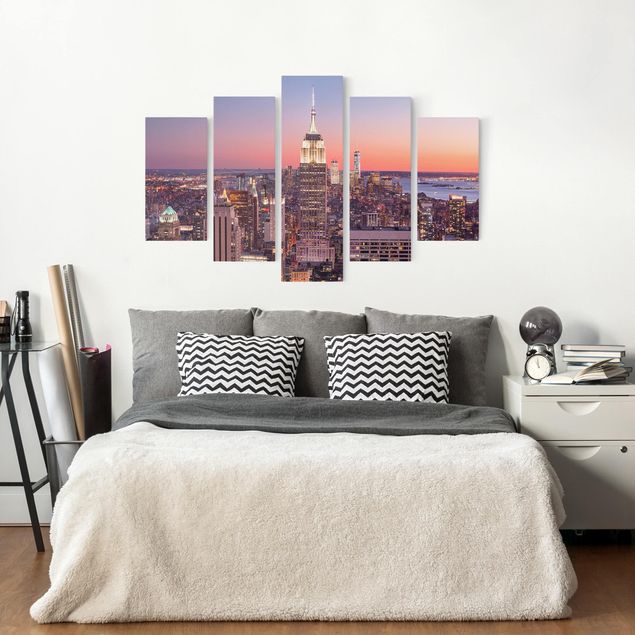 Leinwandbilder Wohnzimmer modern Sonnenuntergang Manhattan New York City