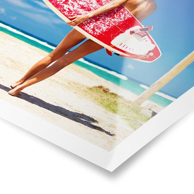 Poster - Surfergirl - Quadrat 1:1