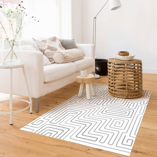 Teppiche Labyrinth Muster in Grau