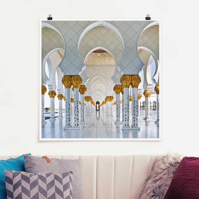 Poster - Moschee in Abu Dhabi - Quadrat 1:1