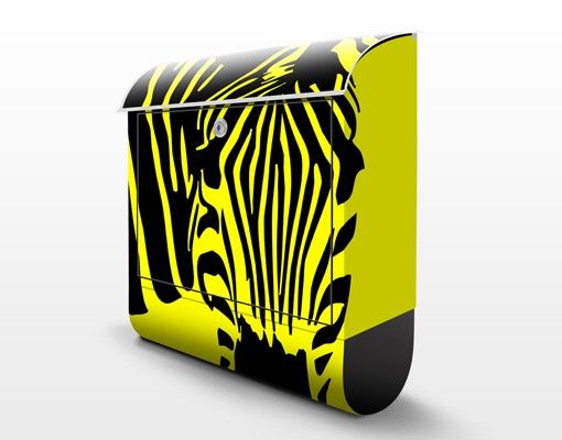 Briefkasten mit Zeitungsfach - Zebra Pop - Streifenmuster