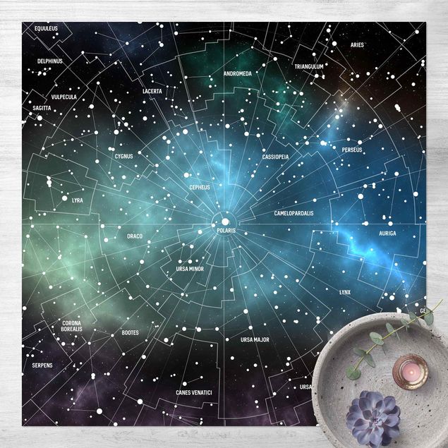 Outdoor Teppich Sternbilder Karte Galaxienebel