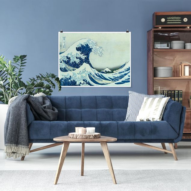 Poster Landschaft Katsushika Hokusai - Die grosse Welle von Kanagawa