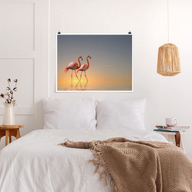 Tiere Poster Flamingo Love