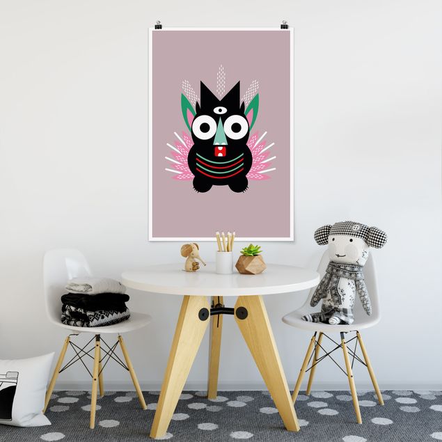 Poster Kinderzimmer Tiere Collage Ethno Monster - Krallen
