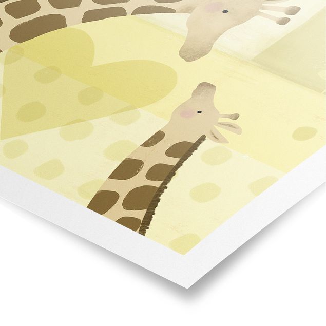 Poster - Mama und ich - Giraffen - Quadrat 1:1