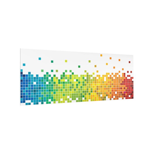 Spritzschutz Küche Pixel-Regenbogen