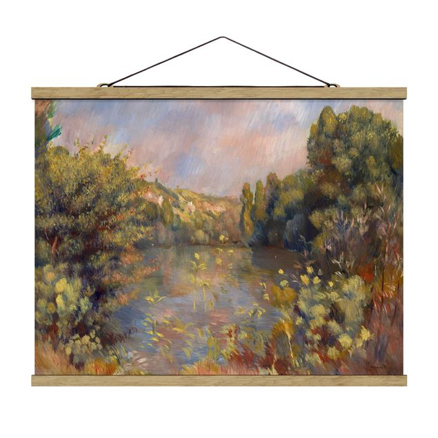 Stoffbilder mit Holzleisten Auguste Renoir - Landschaft mit See