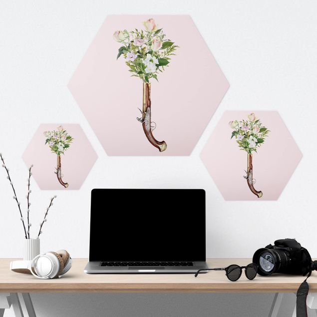 Hexagon Bild Forex - Jonas Loose - Pistole mit Blumen