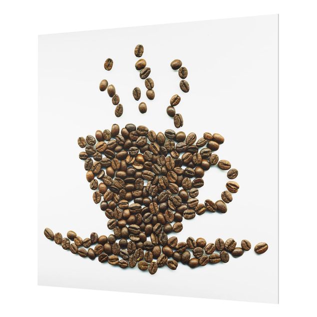 Glas Spritzschutz - No.294 Coffee Beans Cup - Quadrat - 1:1