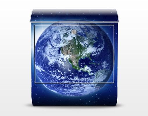 Briefkasten Design Erde im Weltall