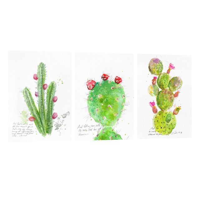 Leinwandbilder Sprüche Kaktus mit Bibelvers Set I