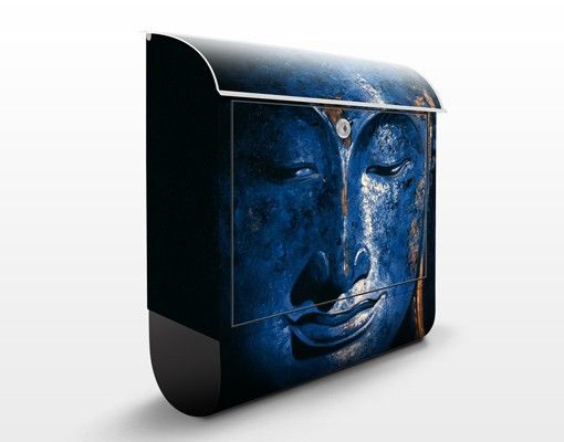 Blauer Briefkasten Delhi Buddha