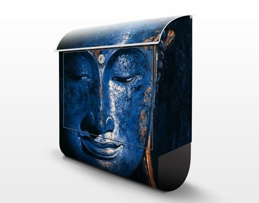 Wandbriefkasten - Delhi Buddha - Briefkasten Blau