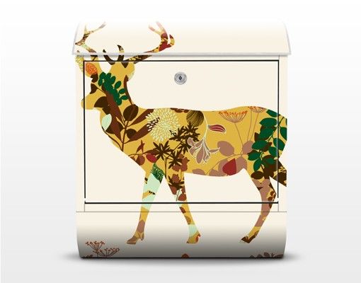 Briefkasten Design Floral Deer