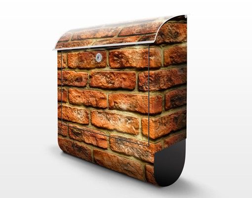 Briefkasten Steinoptik - Bricks - Briefkasten mit Zeitungsrolle