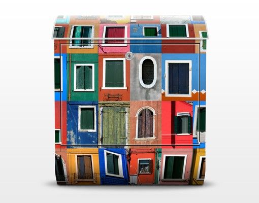 Wandbriefkasten - Fenster der Welt - Briefkasten Bunt