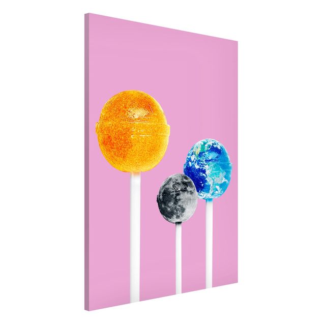 Schöne Wandbilder Lollipops mit Planeten