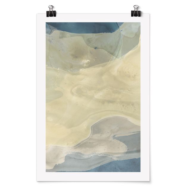 Poster Aquarell Ozean und Wüste I