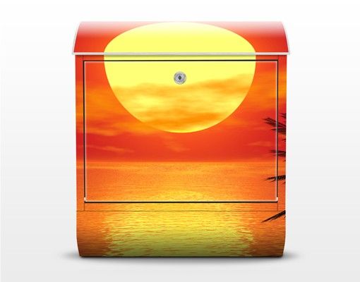 Briefkasten orange Karibischer Sonnenuntergang