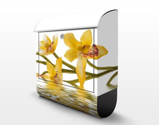 Postkasten gelb Saffron Orchid Waters
