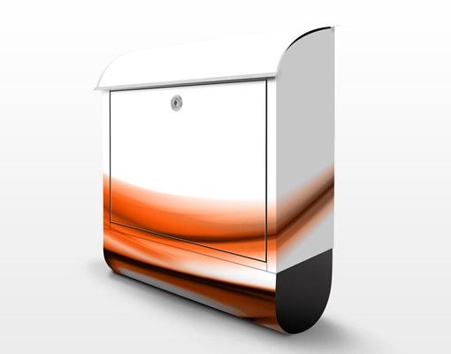 Briefkasten mit Zeitungsfach - Orange Touch - Briefkasten modern