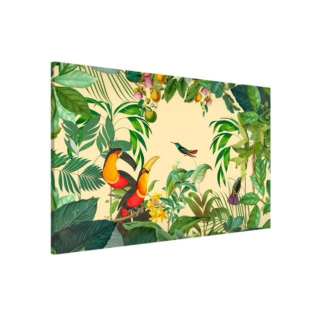 Wandbilder Tiere Vintage Collage - Vögel im Dschungel