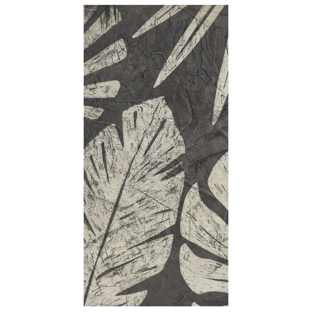 Raumteiler - Palmenblätter vor Dunkelgrau - 250x120cm