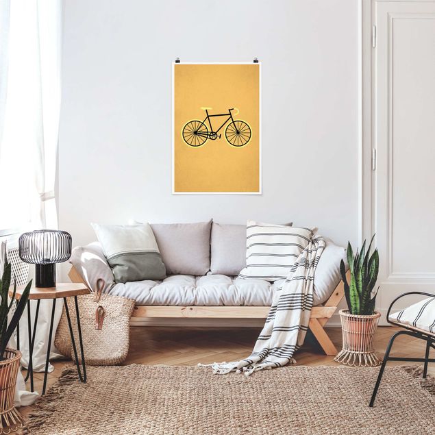 Poster bestellen Fahrrad in Gelb