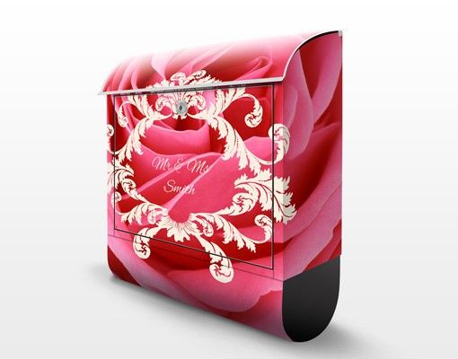 Briefkasten mit Zeitungsfach - Wunschtext Lustful Pink Rose