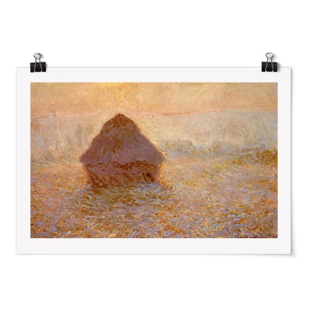 Poster - Claude Monet - Heuhaufen im Nebel - Querformat 2:3