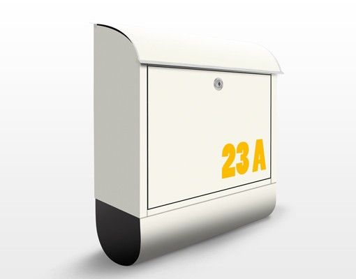 Briefkasten selbst gestalten No.JS316 WunschText Gelb auf Beige