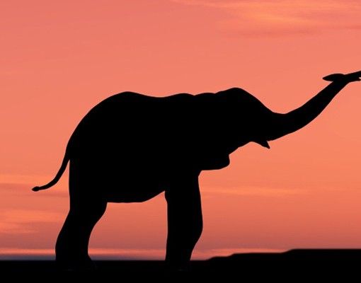 Wandbriefkasten - Savannah Elefant Family - Briefkasten Rot