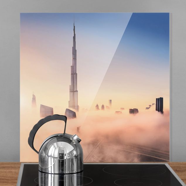 Spritzschutz Glas magnetisch Himmlische Skyline von Dubai