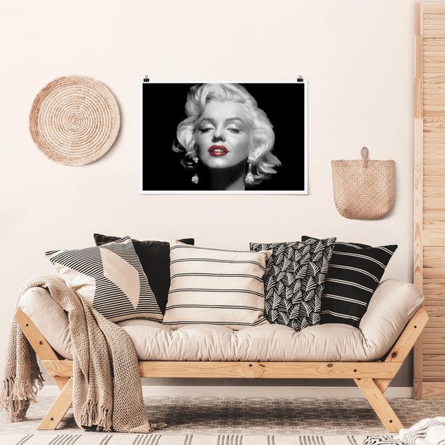 Retro Poster  Marilyn mit roten Lippen