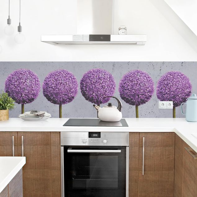 Küchenrückwand Glas Motiv Blumen Allium Kugel-Blüten I