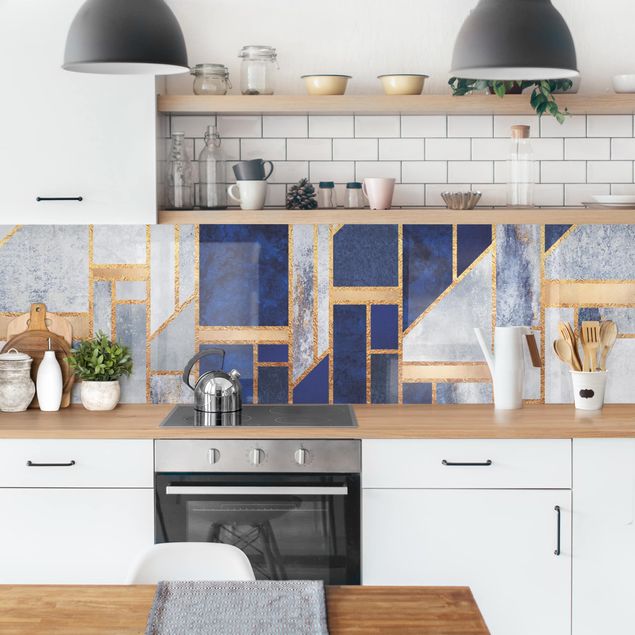 Küchenrückwand abstrakt Geometrische Formen mit Gold