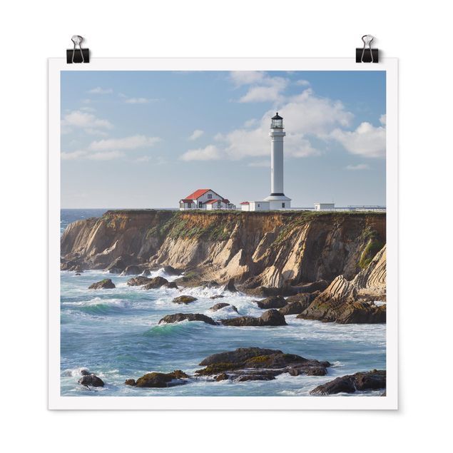 Poster - Point Arena Lighthouse Kalifornien - Quadrat 1:1